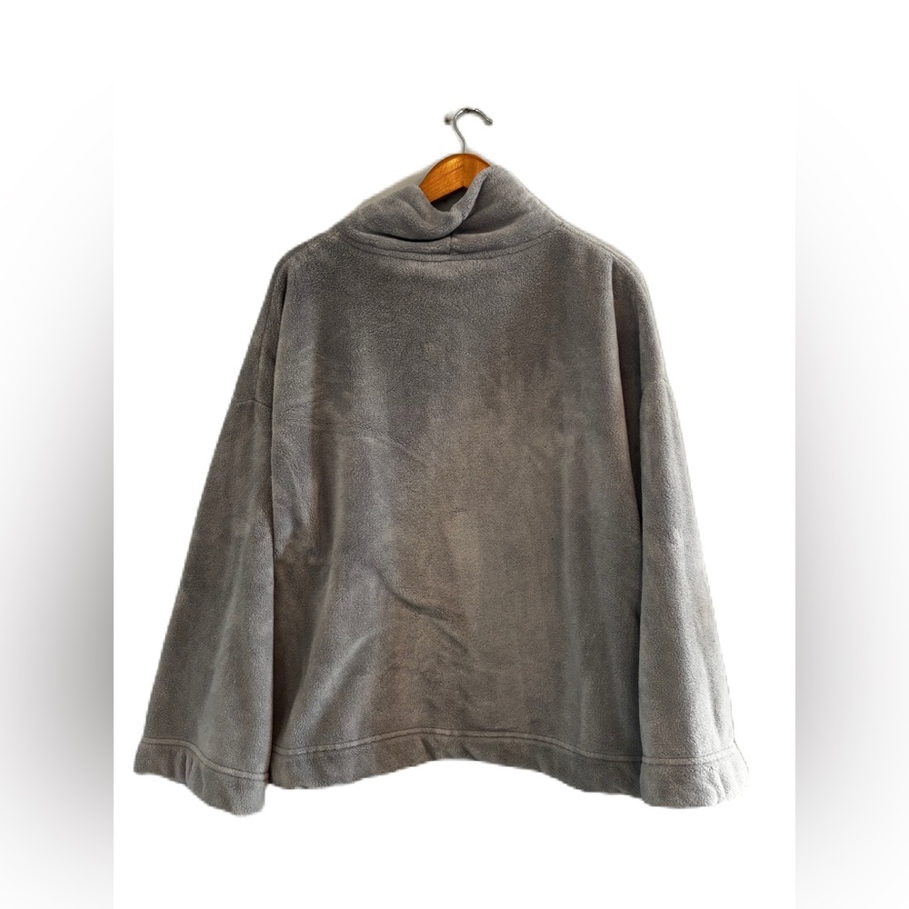 Soft Surroundings Gray Plush Fleece Pullover Size Large - Picture 3 of 5